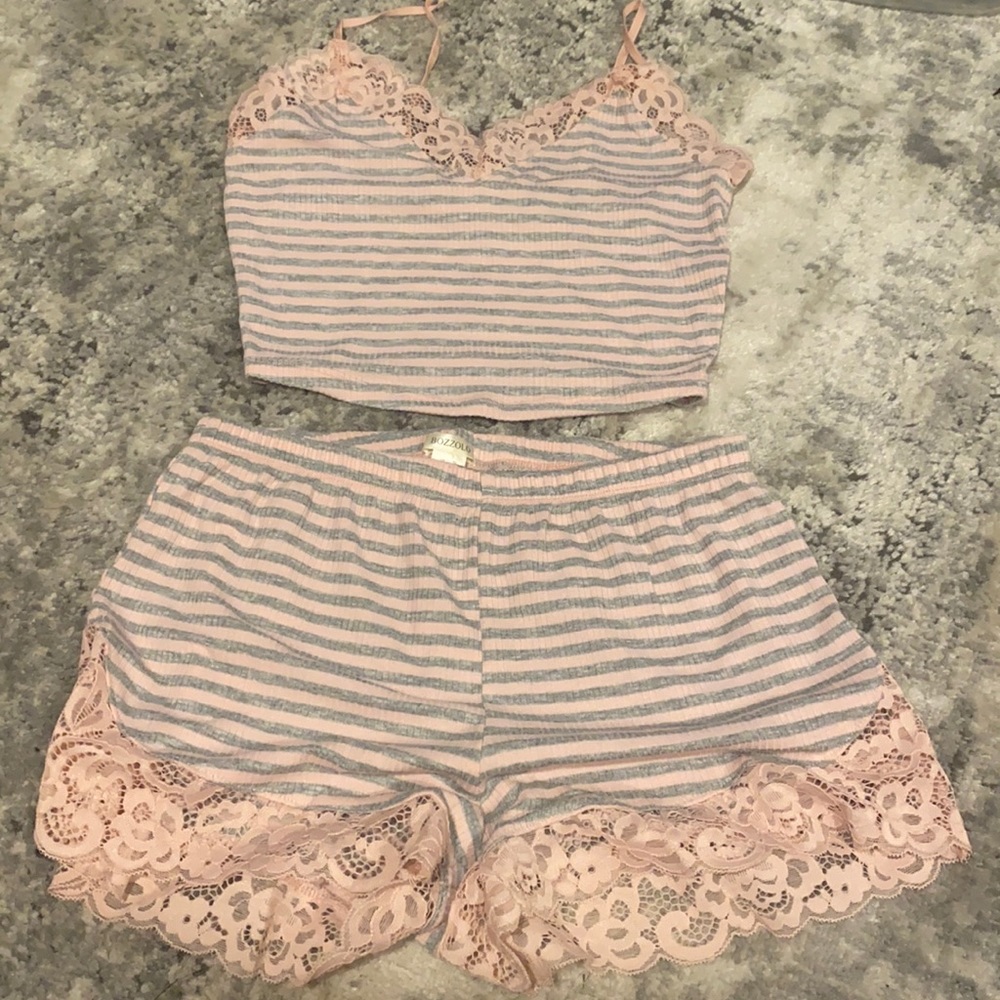 Pink and Grey PJ Set